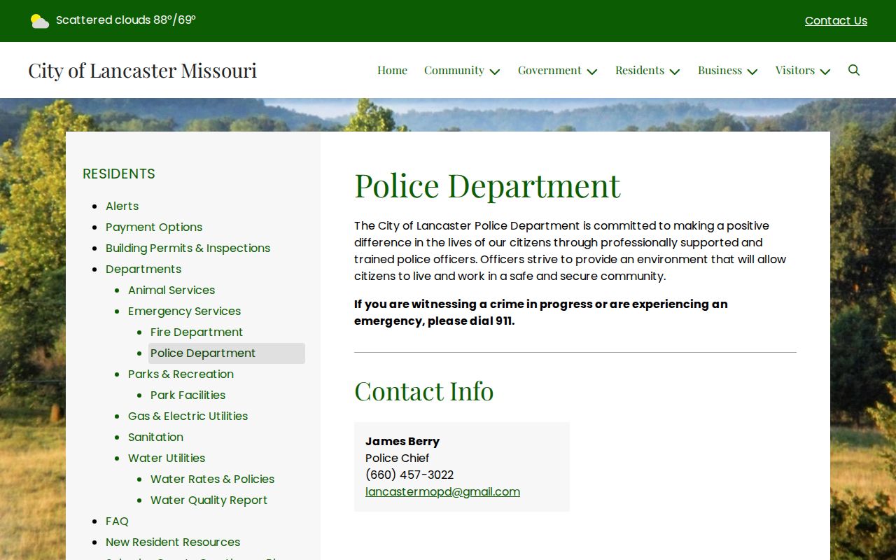 Lancaster criminal records contact at Lancaster Police Department