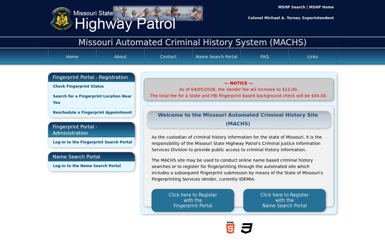 Schuyler County criminal history search through MACHS