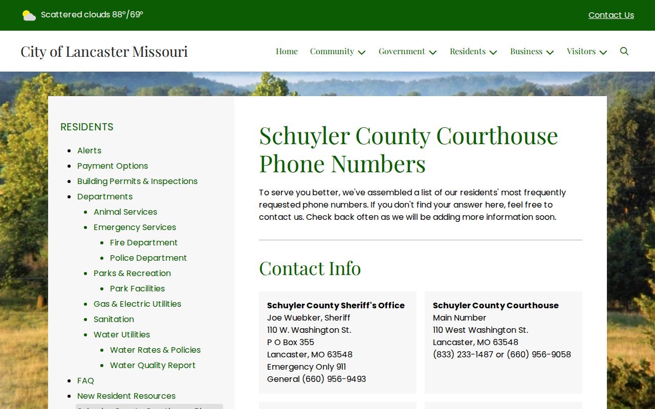 Schuyler County criminal records office directory